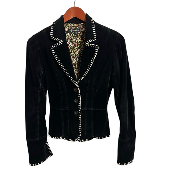 bebe Velvet Embroidered Blazer Jacket XS Vintage - Picture 13 of 14